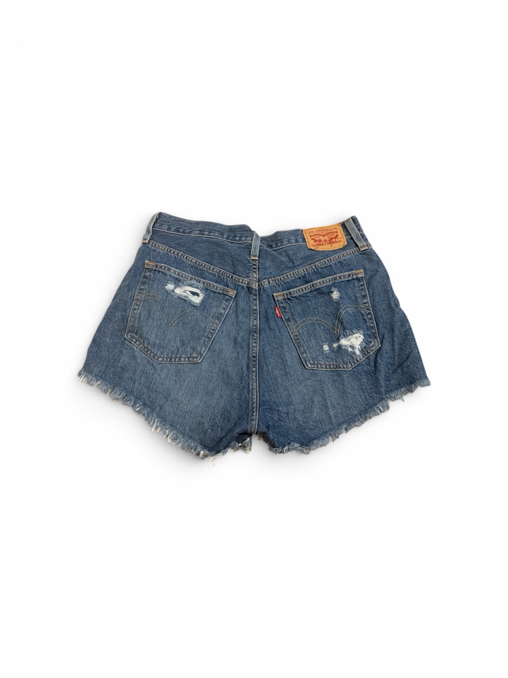 Levi's 501 Women's Blue Distressed Denim Cutoff Shorts
